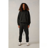 Fog Essentials Hoodie & Pant 2 Piece Set Sweater Black Letters Flocking