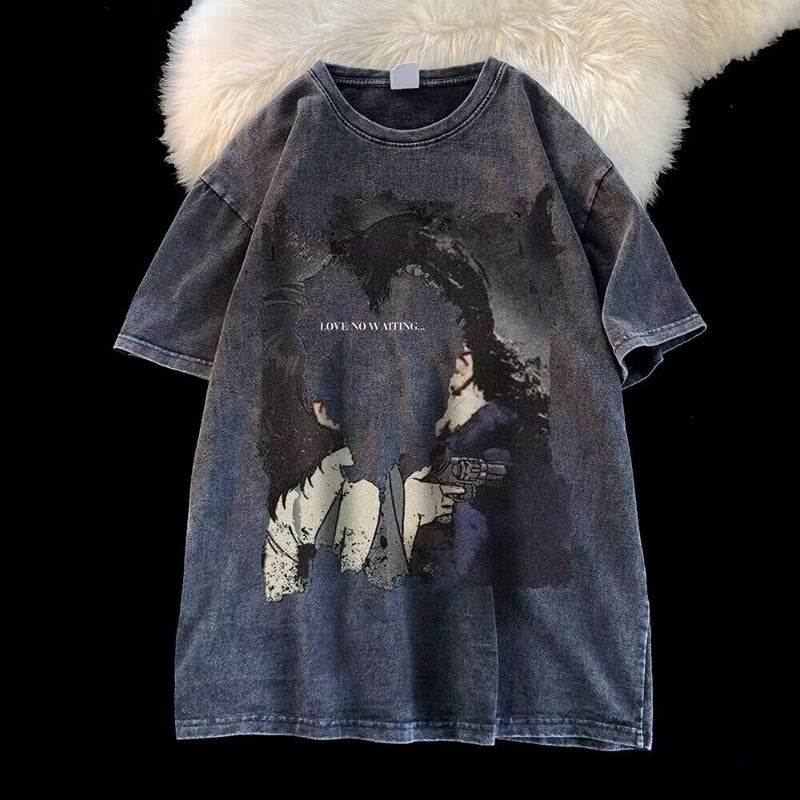 Men T Shirt Vintage Distressed Summer