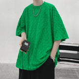 Men T Shirt Chessboard Plaid Printing Summer
