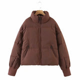Women Cotton Coat Casual Simple Pure Color All-Matching Loose
