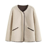 Women Cotton Coat Idle Style Loose Zip