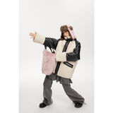 Unisex Coat Lamb Wool Stitching PU Leather Cotton-Padded Jacket