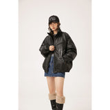 Unisex Coat PU Leather Cotton-Padded Jacket