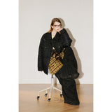 Unisex Coat Loose Plaid Stitching Winter Coat