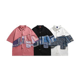 Unisex Shirt Summer Retro Paisley Stitching Loose