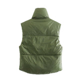 Women Cotton Coat Fashion Stand Collar Cotton Vest