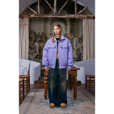 Unisex Coat Butterfly Embroidered Cotton Jacket Stand Collar Coat