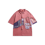 Unisex Shirt Summer Retro Paisley Stitching Loose