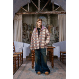 Unisex Coat Plaid Reversible Coat Warm PU Leather