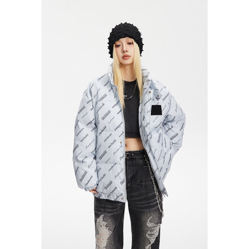 Unisex Coat Loose Thick Stand-up Collar Cotton-Padded Coat Winter Coat