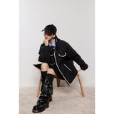 Unisex Coat Rhombus Plaid Cotton-Padded Coat Winter Coat