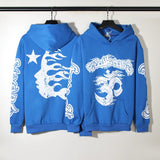 HS Hoodie Vintage Distressed Graffiti Printing Casual Loose