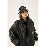 Unisex Coat PU Leather Cotton-Padded Jacket
