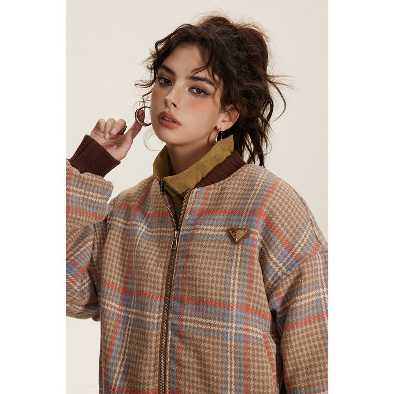 Unisex Coat University Style Coat Elegant Plaid