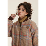 Unisex Coat University Style Coat Elegant Plaid