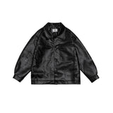 Unisex Pu Jacket Couple Loose Motorcycle Jacket