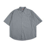 Unisex Shirt Vintage Stripe Loose Lapels Leisure