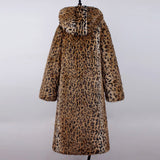 Women Fur Jacket Leopard Print Plush Coat