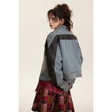 Unisex Coat Vintage Patchwork Denim Jacket