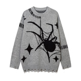 Women Sweater Black Butterfly Jacquard Soft Oversize