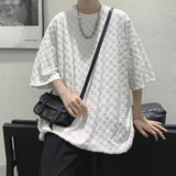 Men T Shirt Chessboard Plaid Printing Summer
