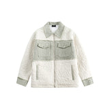 Unisex Coat Loose Plaid Stitching Winter Coat