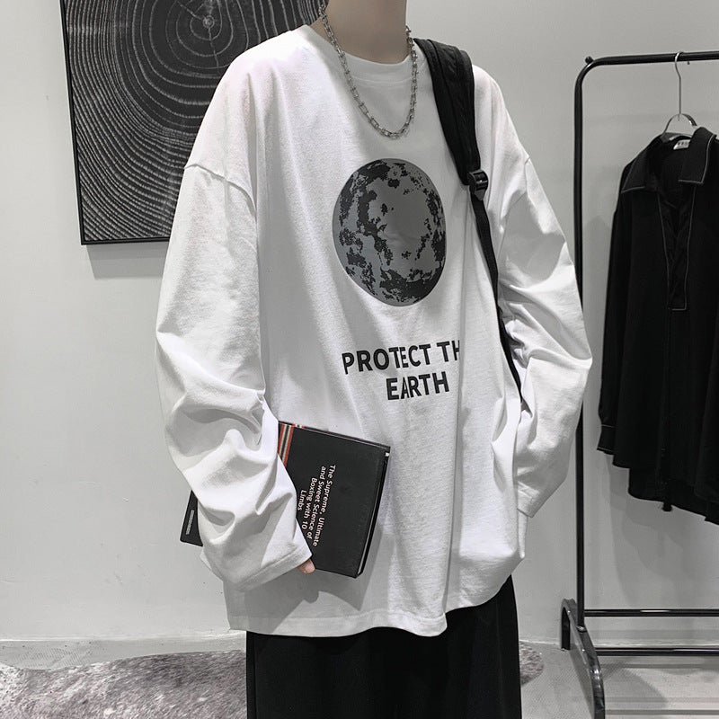 Men T Shirt Loose round Neck Bottoming Shirt
