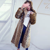 Women Fur Jacket Leopard Print Plush Coat