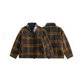 Unisex Coat Retro Loose Thick Checks Cotton-Padded Coat