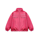 Unisex Coat Butterfly Embroidered Cotton Jacket Stand Collar Coat