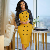Women Dress Autumn and Winter Stitching Pencil Skirt Dress