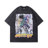 Men T-Shirt Cartoon Character Heavy Distressed