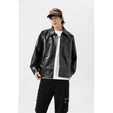 Unisex Pu Jacket Couple Loose Motorcycle Jacket