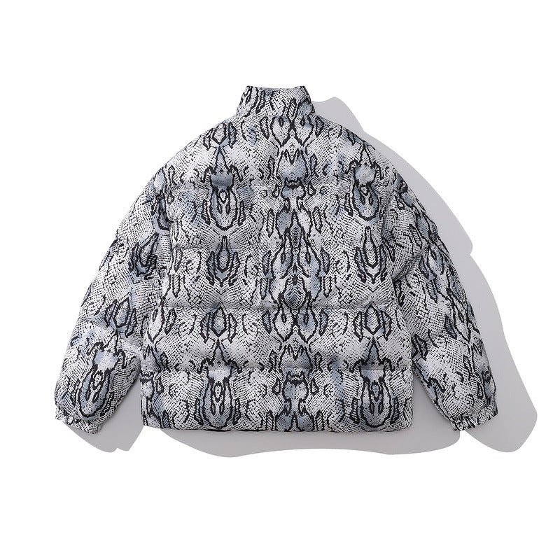 Men Coat Thickened Cotton Coat Serpentine Stand Collar