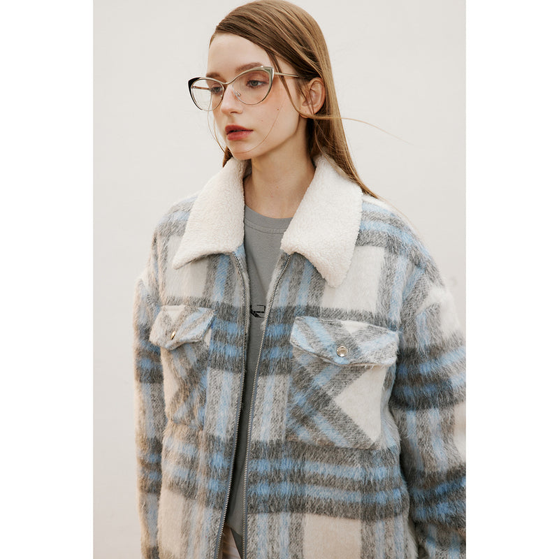 Unisex Coat Men and Women Loose Retro Plaid Winter