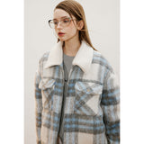 Unisex Coat Men and Women Loose Retro Plaid Winter