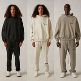 Fog Essentials Hoodie & Pant 2 Piece Set Sweater Black Letters Flocking