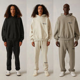 Fog Essentials Hoodie Sweater Black Letters Flocking