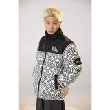 Unisex Coat Patchwork Easy Matching Winter Cotton-Padded Coat