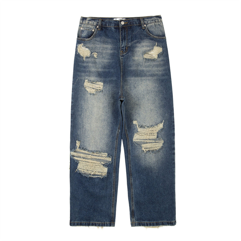 Men Jeans Ripped Leisure Loose All-Match