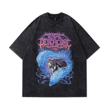 Men T-Shirt Cartoon Vintage Print Short Sleeves T-shirt