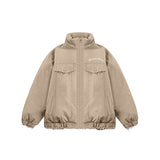 Unisex Coat Butterfly Embroidered Cotton Jacket Stand Collar Coat