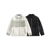 Unisex Coat Loose Plaid Stitching Winter Coat