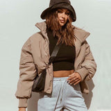 Women Cotton Coat Casual Simple Pure Color All-Matching Loose