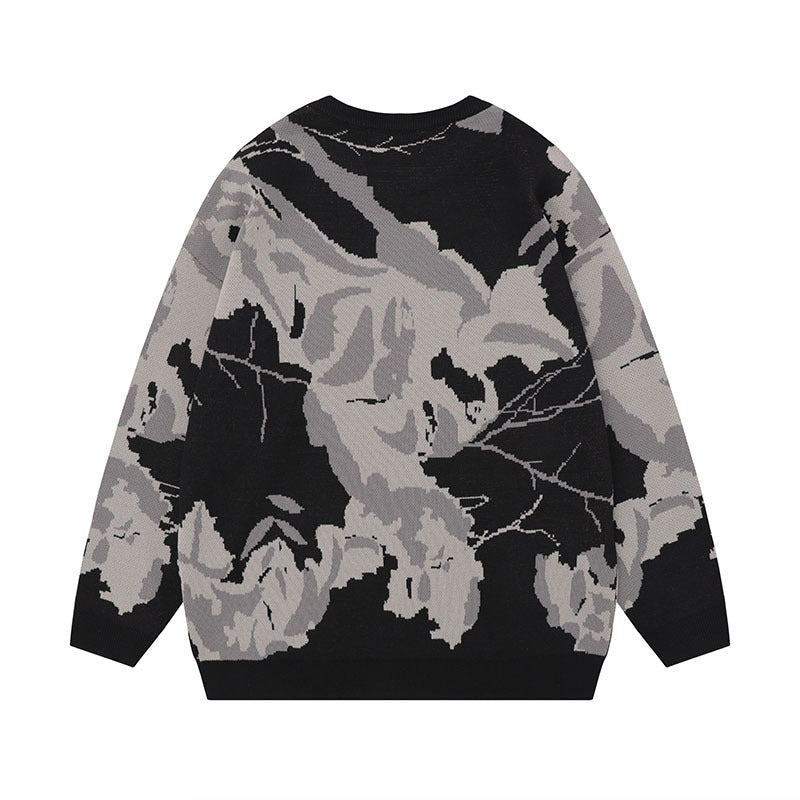 Women Sweater Butterfly Contrast Color Special-Interest Design Knitted Sweater
