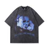 Men T-Shirt Retro Cartoon Half Sleeve