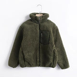 Women Cotton Coat Windproof Faux Cashmere Cardigan Coat for Children