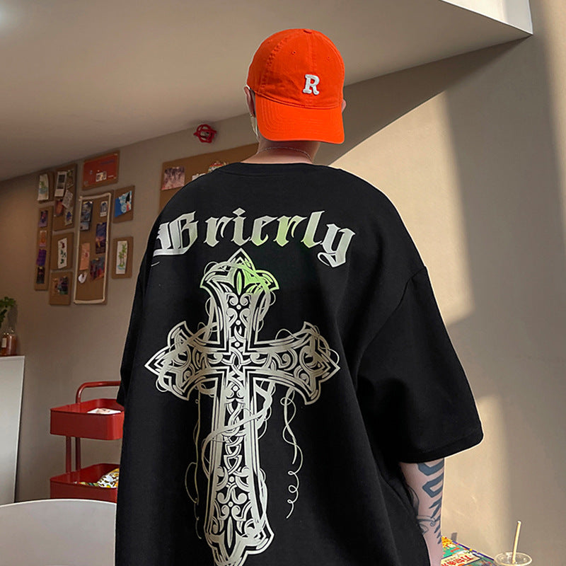 Men T Shirt Cross Summer Versatile
