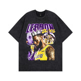 Men T-Shirt Retro Heavy NBA Star Print