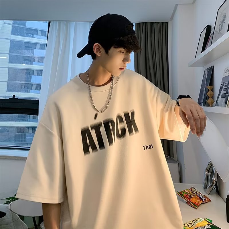 Men T Shirt Oversize Vintage Cotton